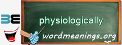 WordMeaning blackboard for physiologically
